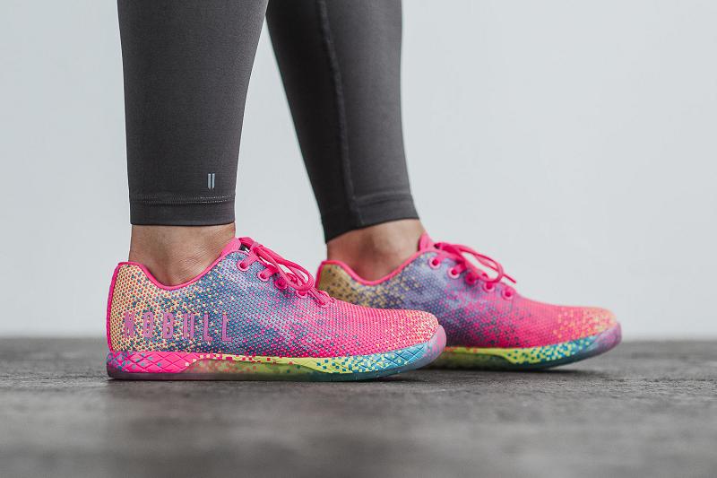 Pink Nobull Neon Glitch Women's Trainers | CA K2138O